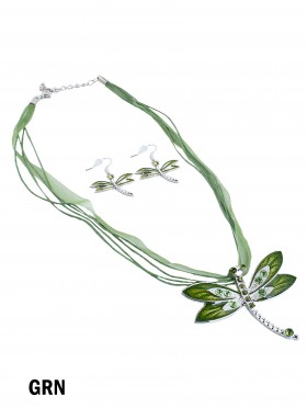 DRAGONFLY NECKLACE WITH EARRING SET